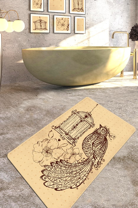 Mijölnir Malurus Alfombrilla de Baño 70 x 120 cm Camel y Marrón Mijölnir Malurus Alfombrilla de Baño 70 x 120 cm Camel y Marrón